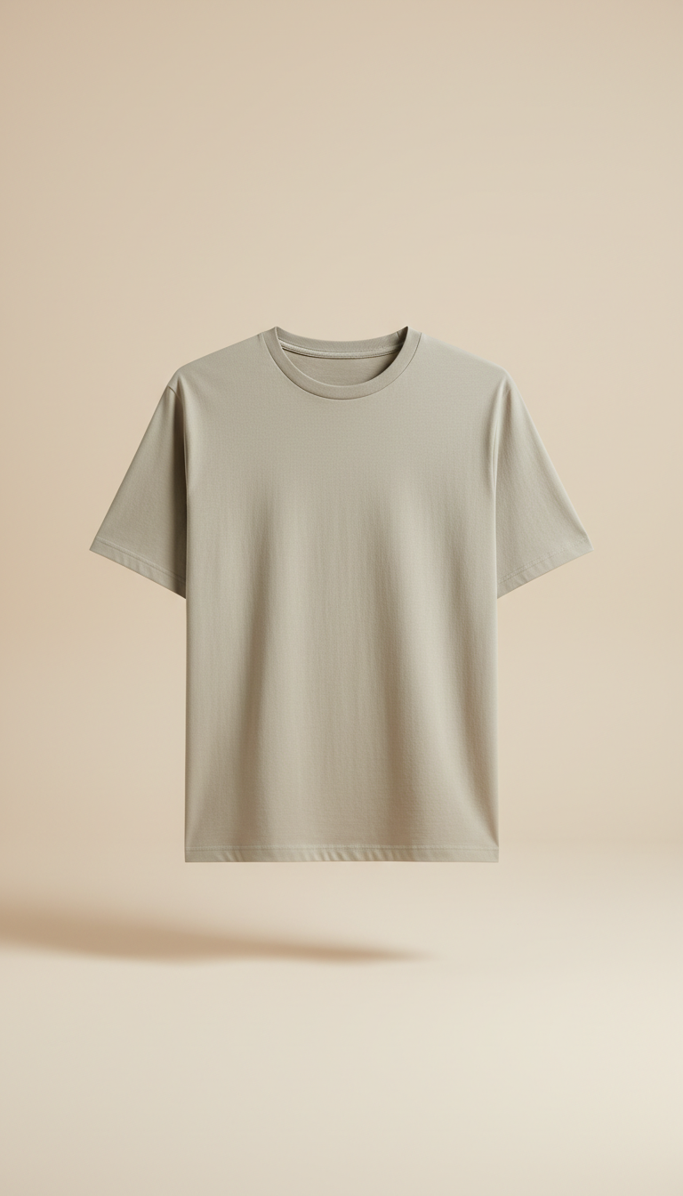 Unisex Cotton T-Shirt in Sage Beige